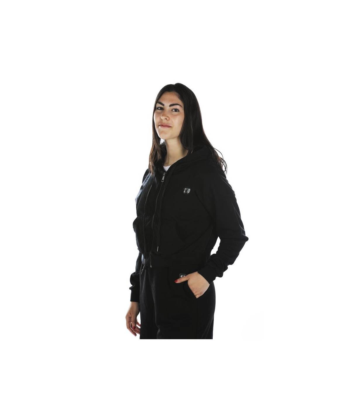Lab84 FELPA ZIP CROP TOP Sconto
