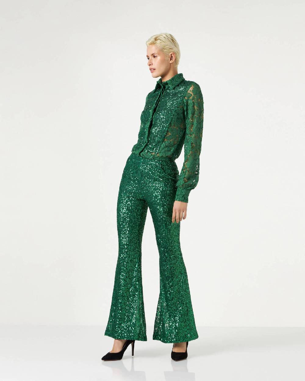 Le Twins Moni Paillettes Verde Italia