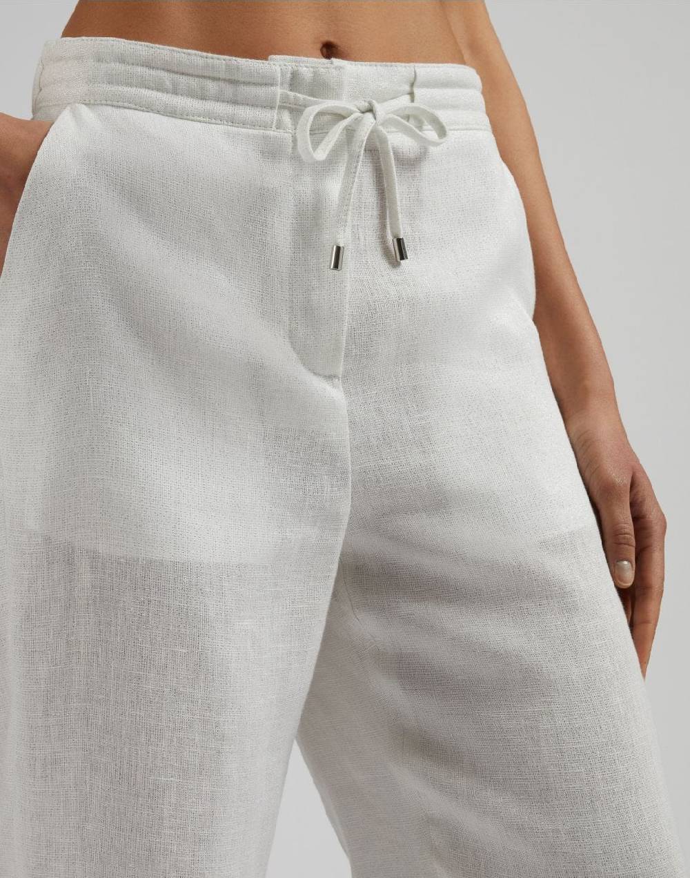 Lardini Pantalone ampio in tela di lino lurex Sconto