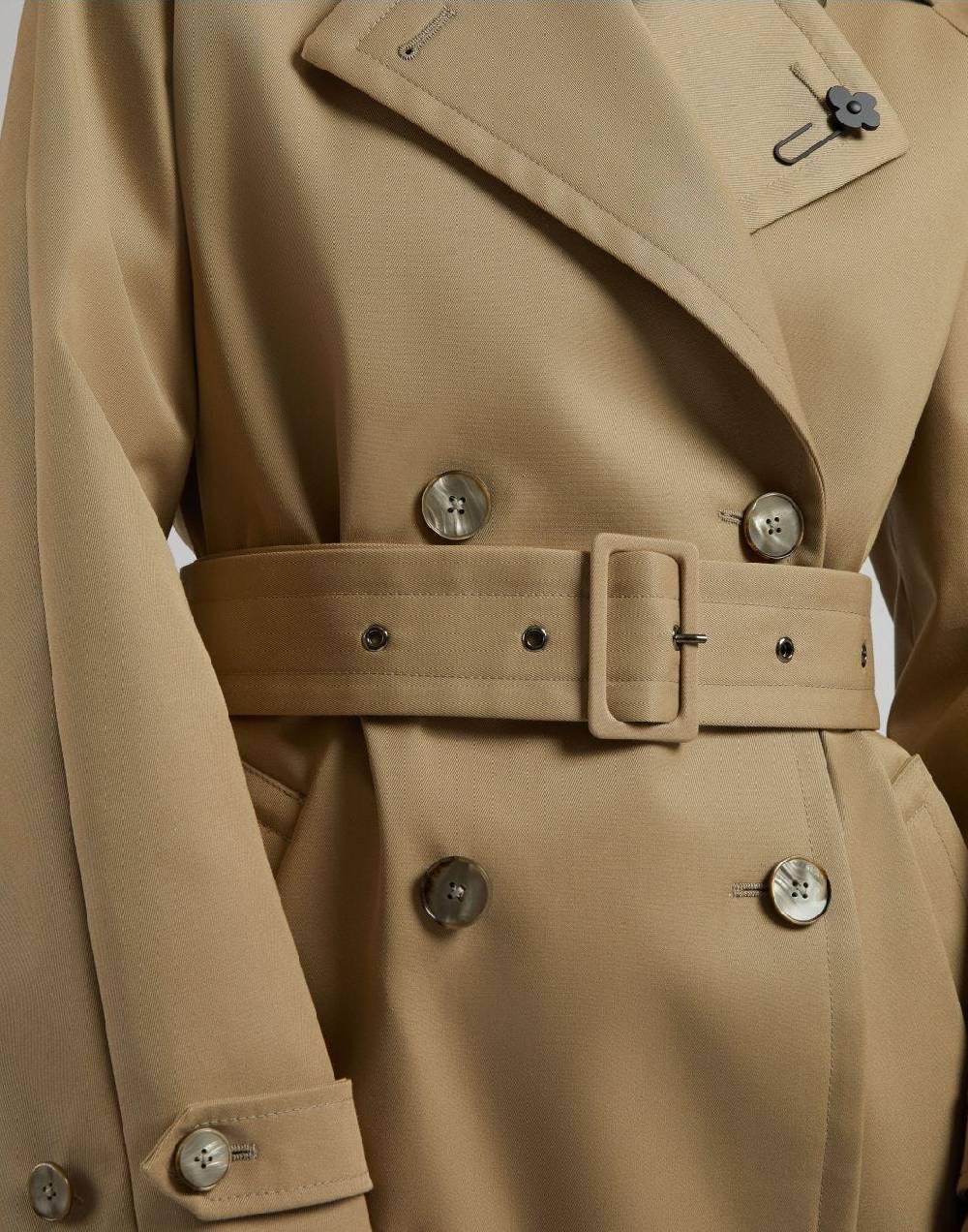Lardini Trench corto doppiopetto beige water-repellent Vendita Calda