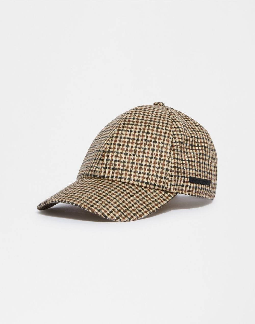 Lardini Cappello baseball in lana con disegno damier beige-marrone Spedizione Gratuita