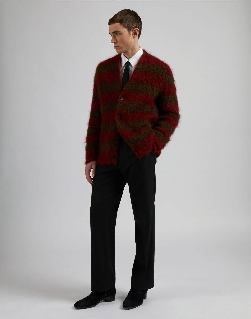 Lardini Camicia bianca in popeline di cotone con finta davanti Vendita Economica