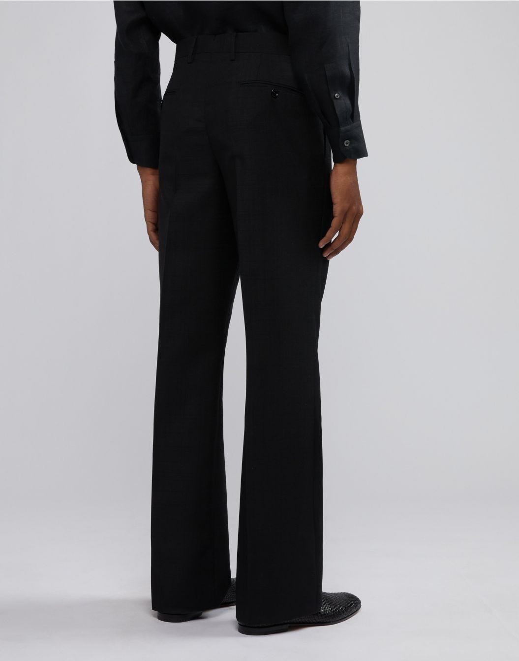 Lardini Pantalone nero attitude in lana e mohair 2025