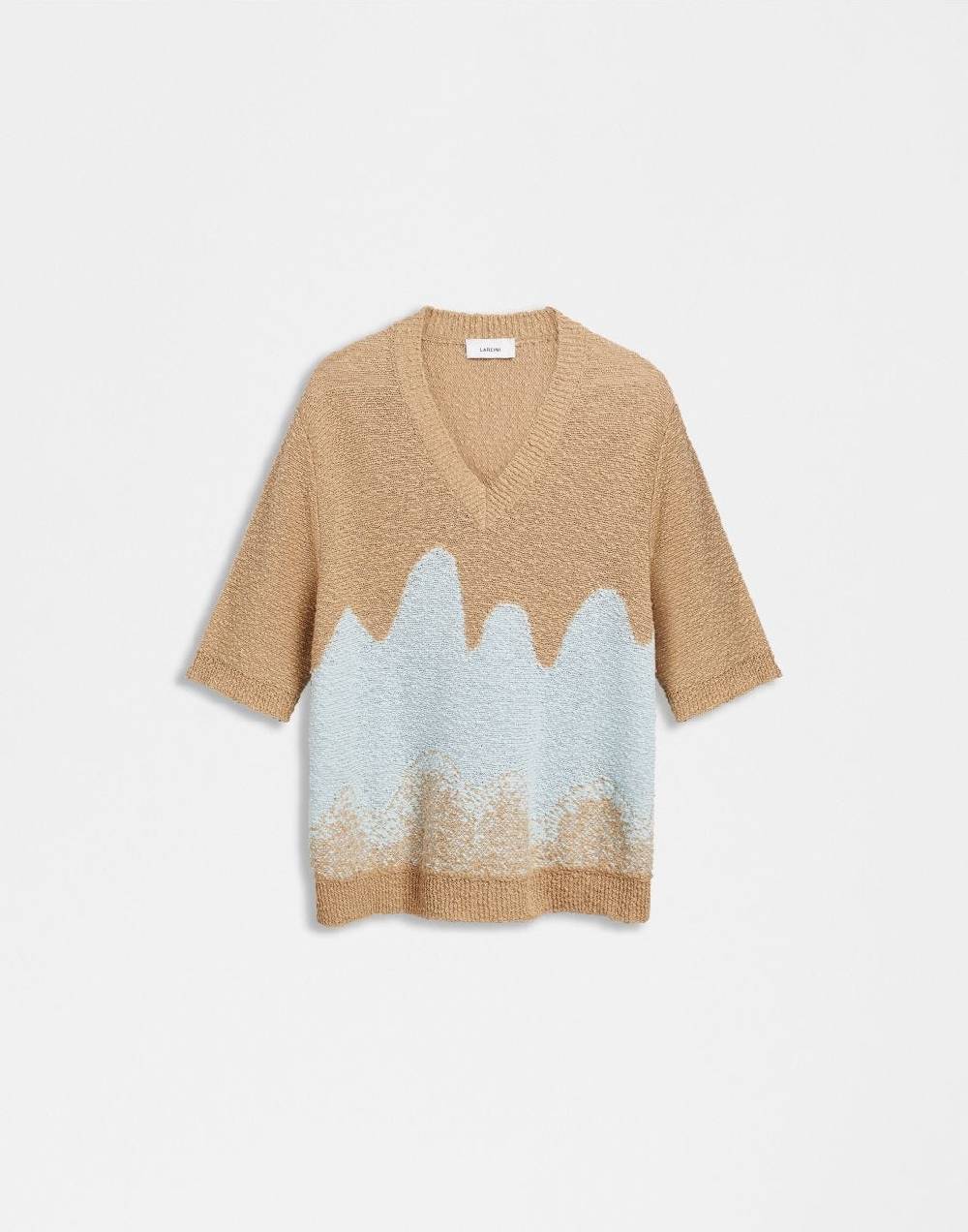 Lardini Maglia a mezza manica con intarsio jacquard Italy