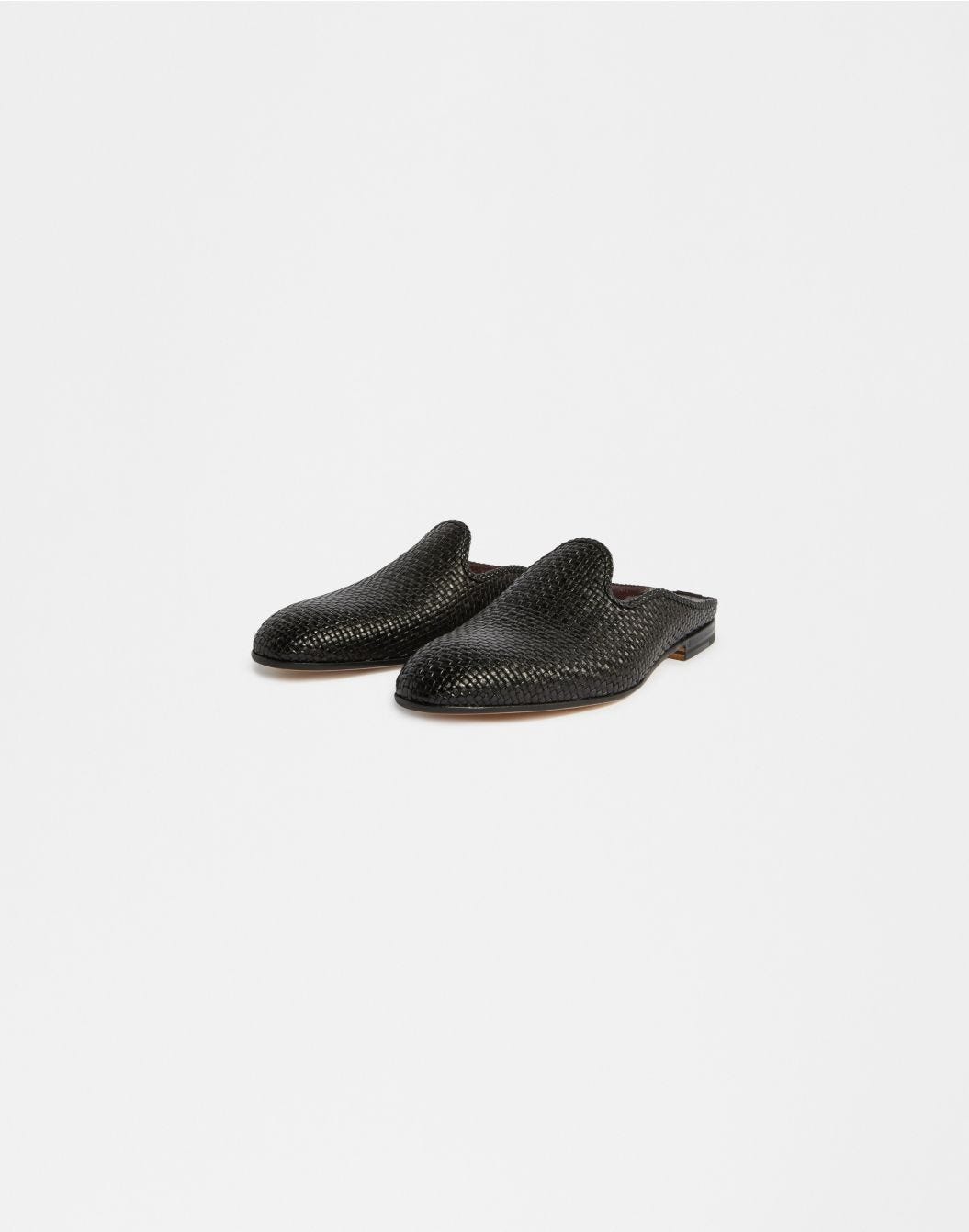 Lardini Mules in pelle di capra intrecciata In Linea