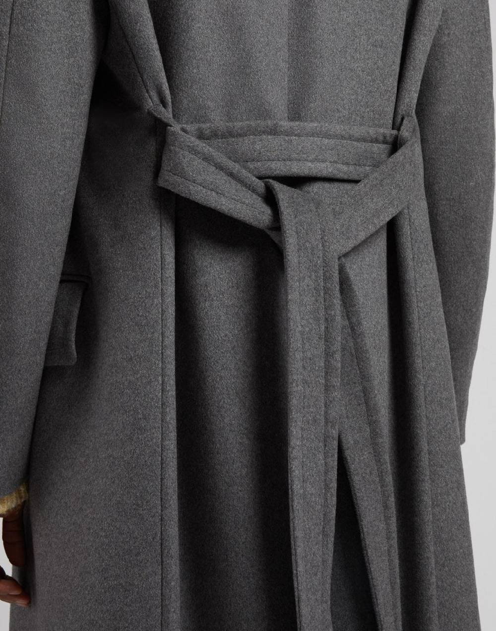 Lardini Cappotto doppiopetto grigio in puro cashmere riciclato Online