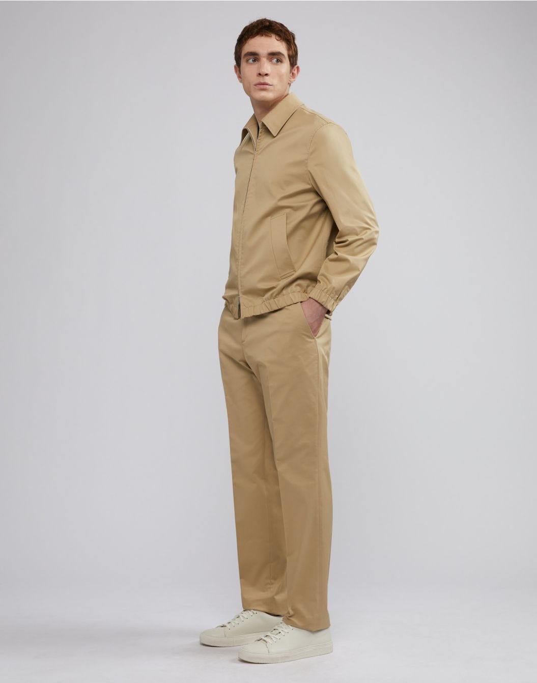 Lardini Pantalone nocciola senza pinces in drill di cotone stretch Hotsell