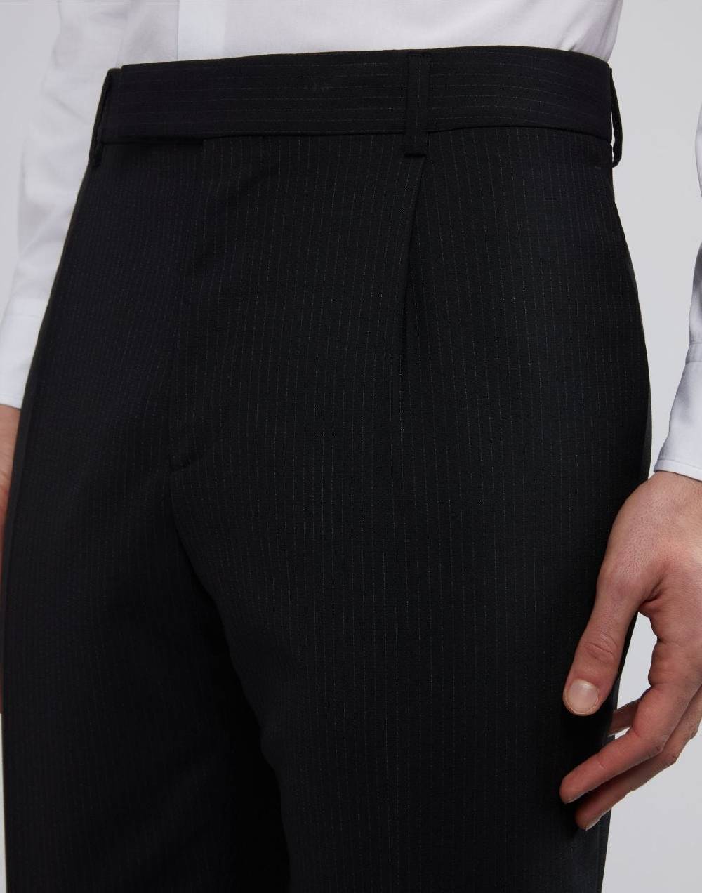 Lardini Pantalone nero con gessatura a contrasto Soddisfazione Garantita