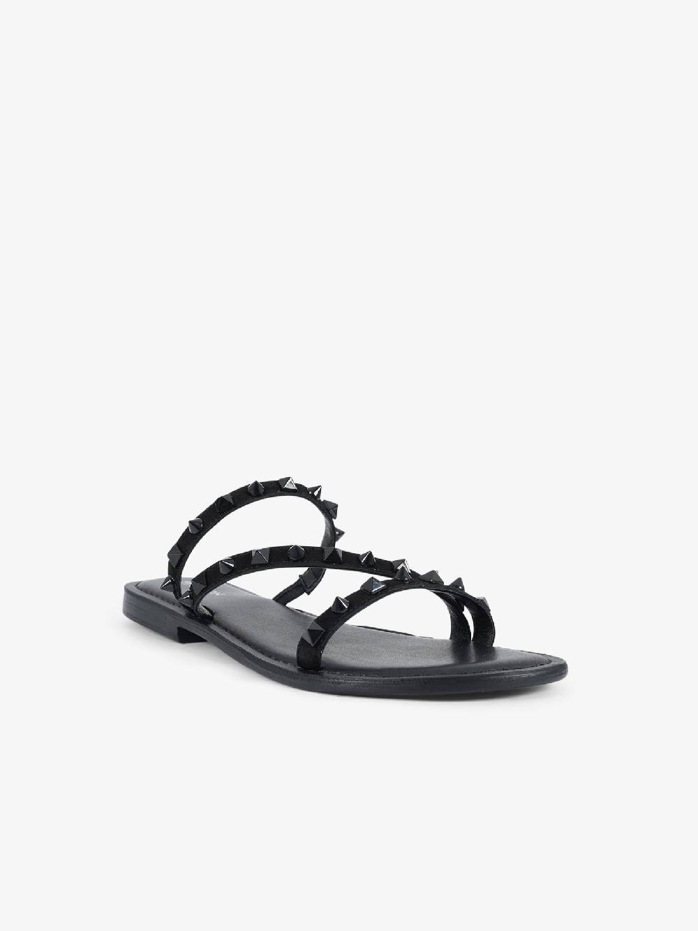 CB FUSION Sandali bassi con fascie e borchie piramidali CBF.R224004 donna pelle nero Shopping Online