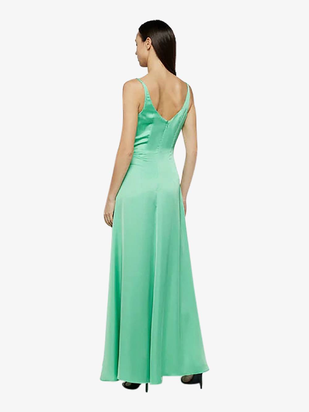SPACE SIMONA CORSELLINI Abito lungo in raso fluido P24CPAB064 donna verde Vendita Calda