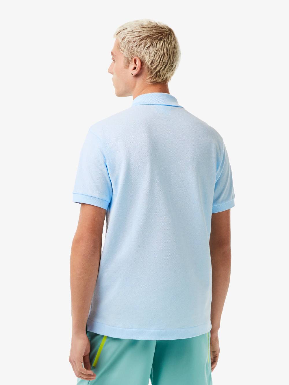 LACOSTE Polo regolare uomo in cotone azzurro Vendita Calda