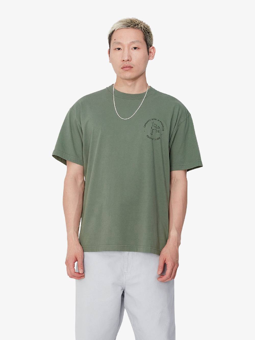 CARHARTT WIP T-shirt S/S Stamp I033670_ uomo cotone verde Qualità Garantita
