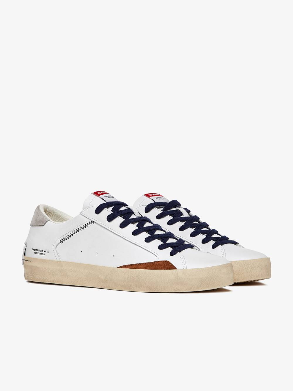 CRIME LONDON Sneakers Distressed 17002PP6 uomo in pelle bianco Saldi
