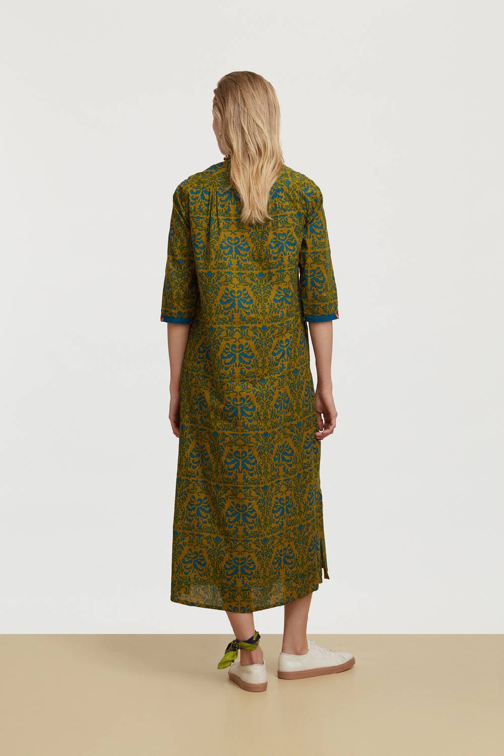Lisa Corti caftano mirte tangeri damask olive green In Linea