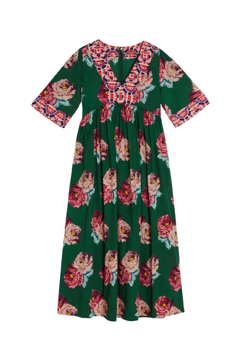 Lisa Corti abito gypsy folk rose green Moda