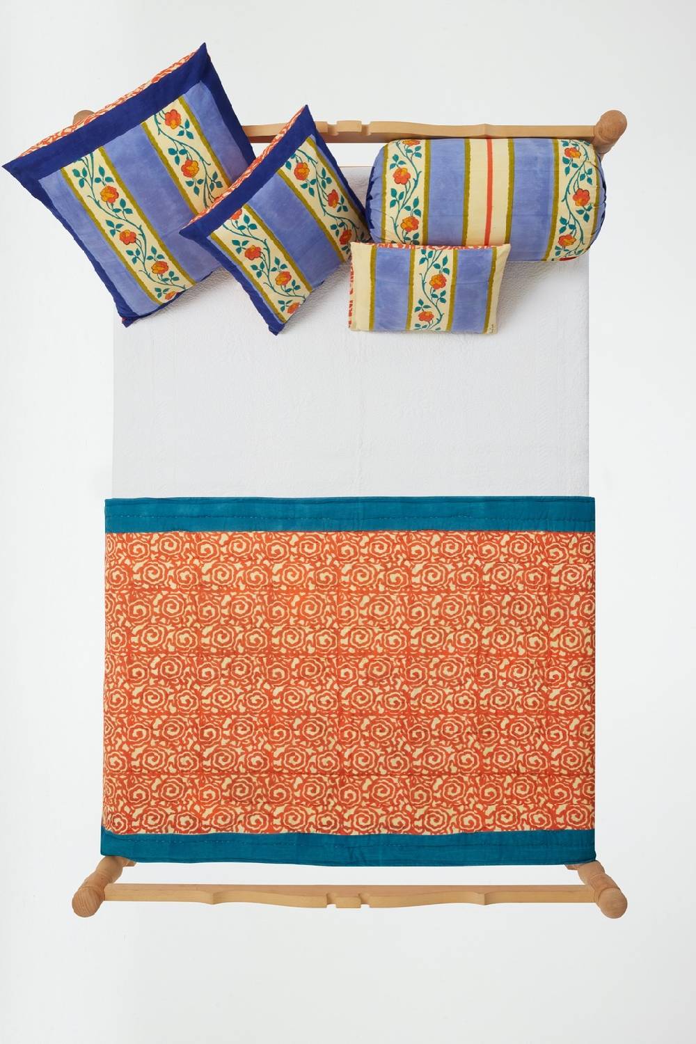 Lisa Corti trapunta reversibile 110x180cm varanasi stripes pervinch Vendite Flash