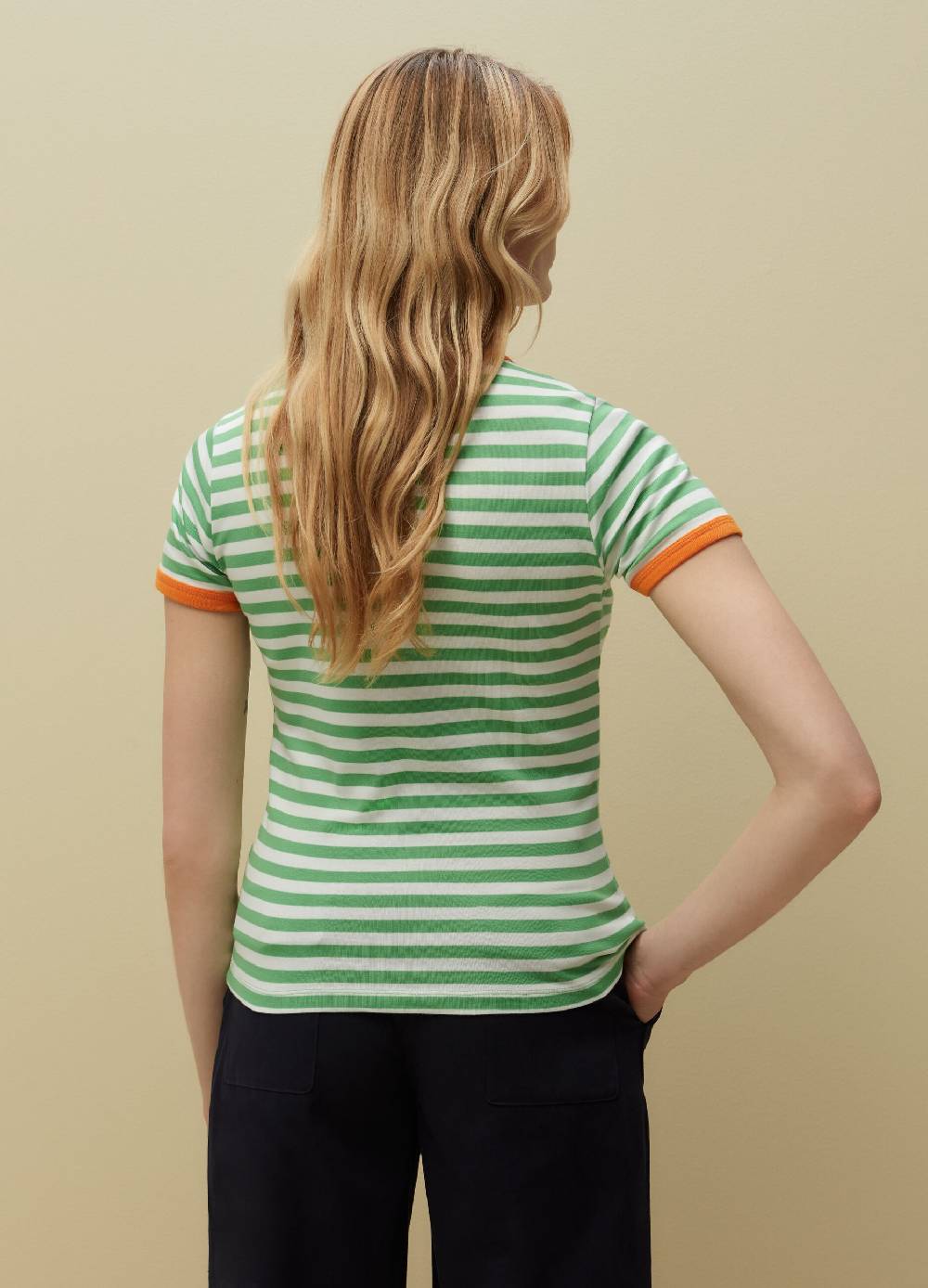 Ovs T-shirt in cotone Supima a righe Vendita Calda