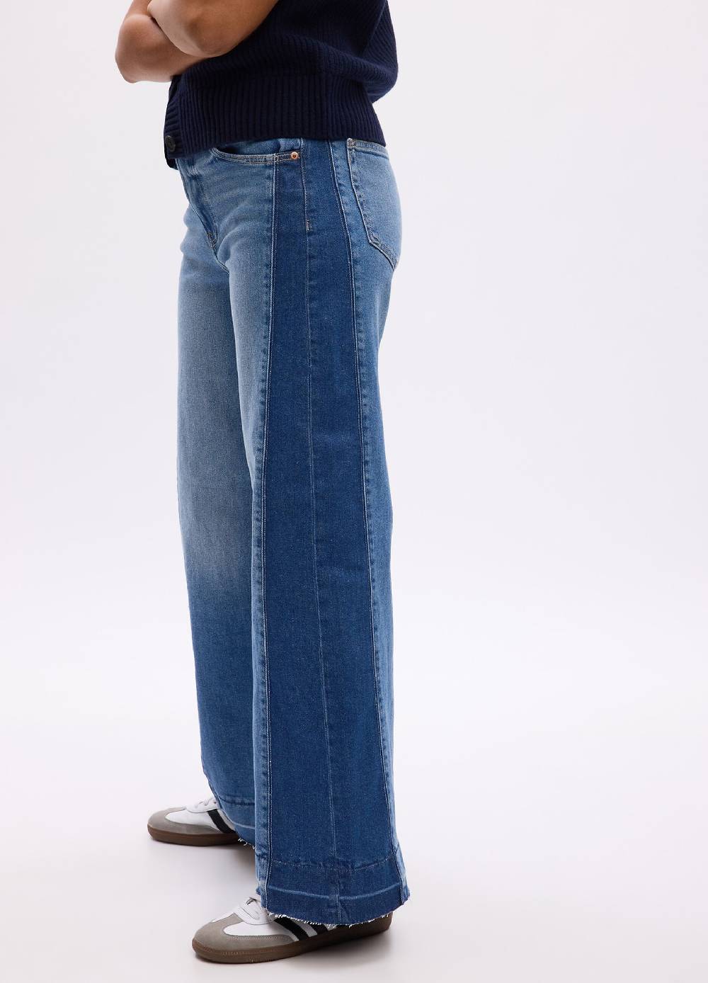 Ovs Jeans wide leg bicolore a vita alta Online
