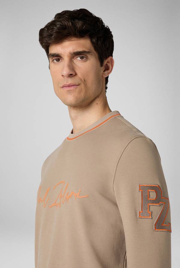 Pal Zileri Felpa in cotone stretch con logo Italia