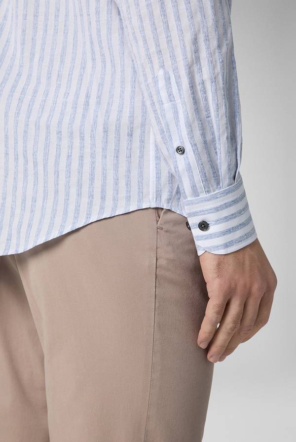 Pal Zileri Camicia a macro righe bianche e azzurre Negozi Online