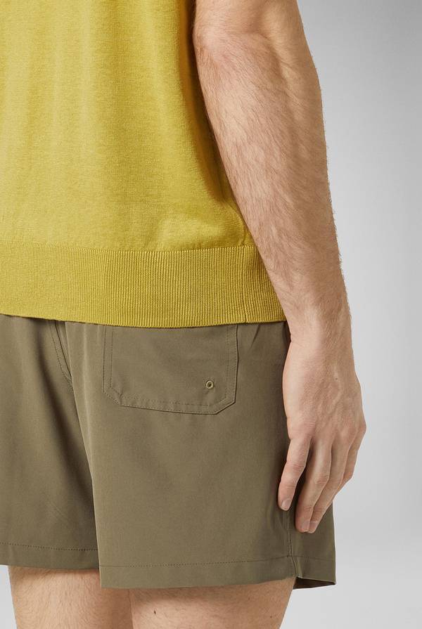 Pal Zileri Polo in maglia di lino e seta color senape Italy