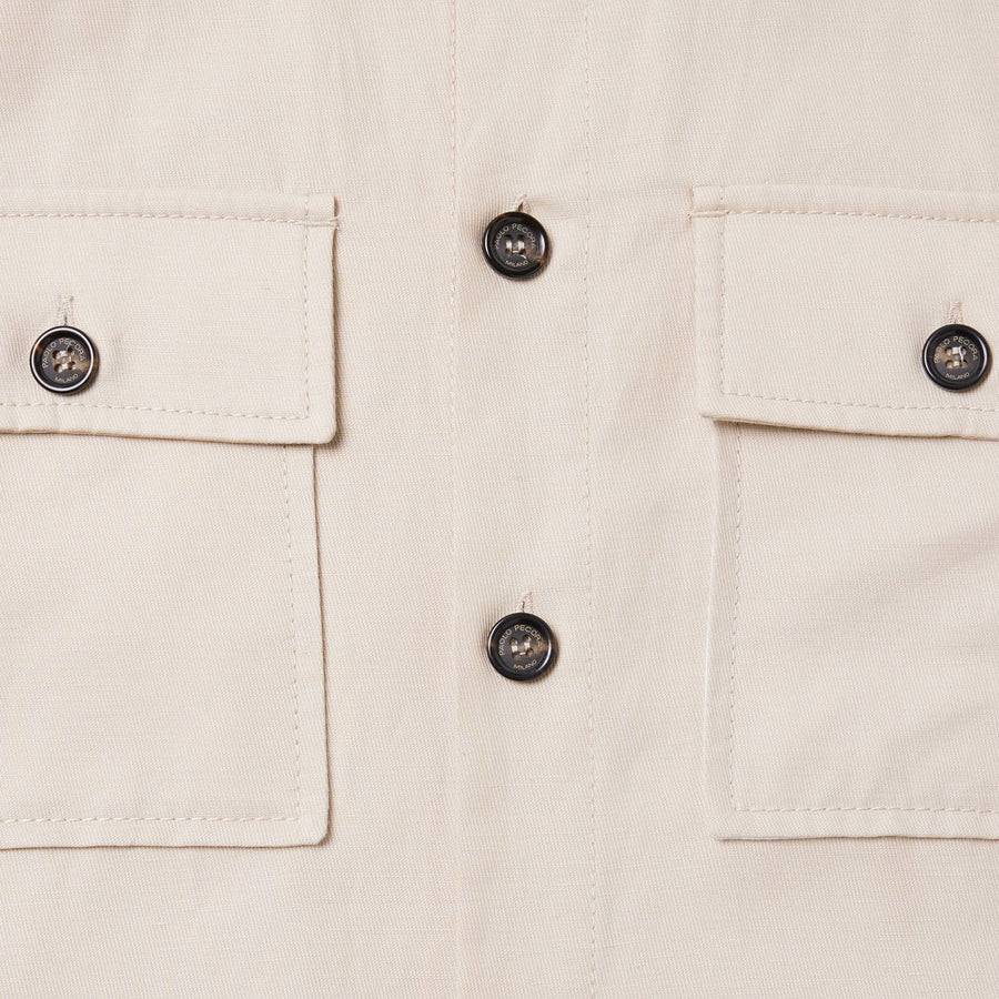 Paolo Pecora Overshirt Coreana - Sabbia Affare Del Giorno