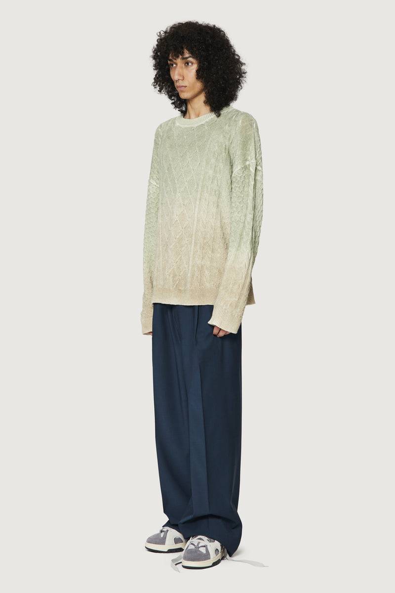 Paura DEREK SWEATER GREEN/BEIGE Italy