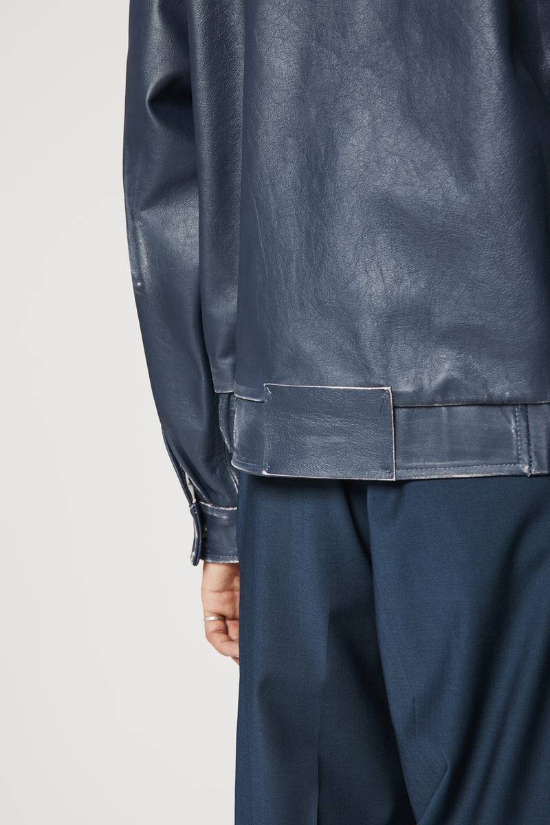 Paura EFREM LEATHER JACKET BLUE Italia