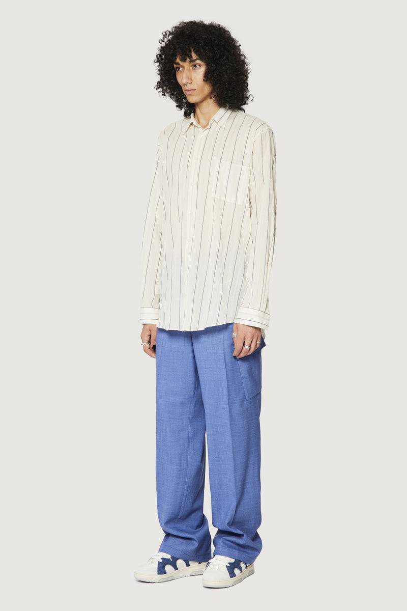 Paura ERZIN OVERSIZED SHIRT OFF-WHITE WITH STRIPES Qualità Garantita