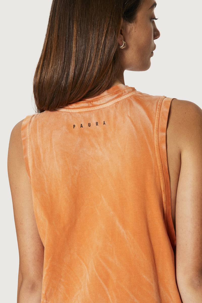 Paura HUGO TANK TOP ORANGE Convenienza