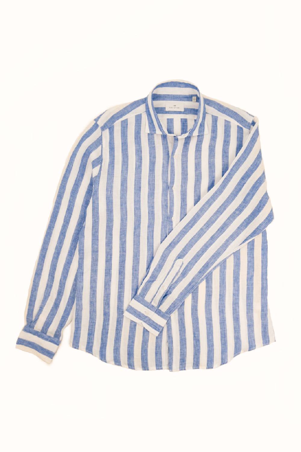 Portofiori CAMICIA RIGATA PURO LINO Moda