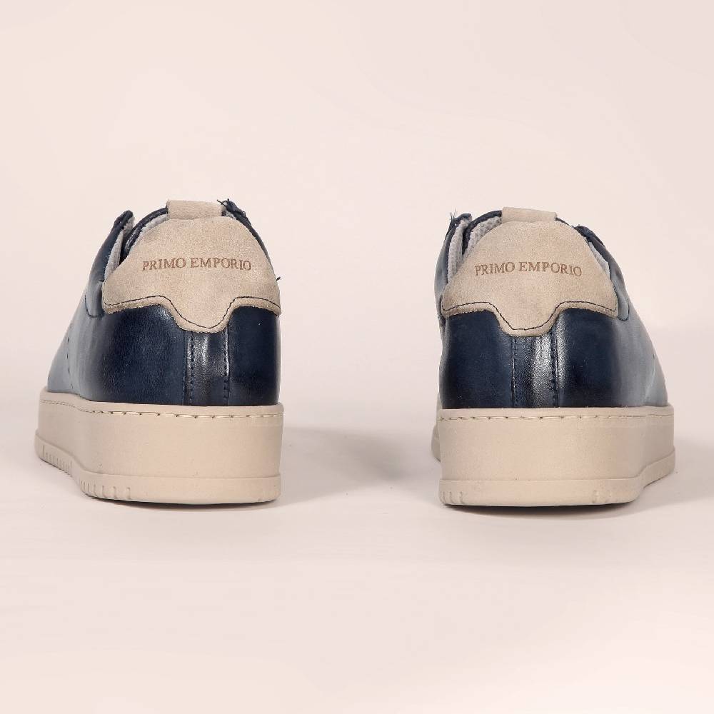 Primo Emporio Sneakers in pelle contrasto giallo interno Presa