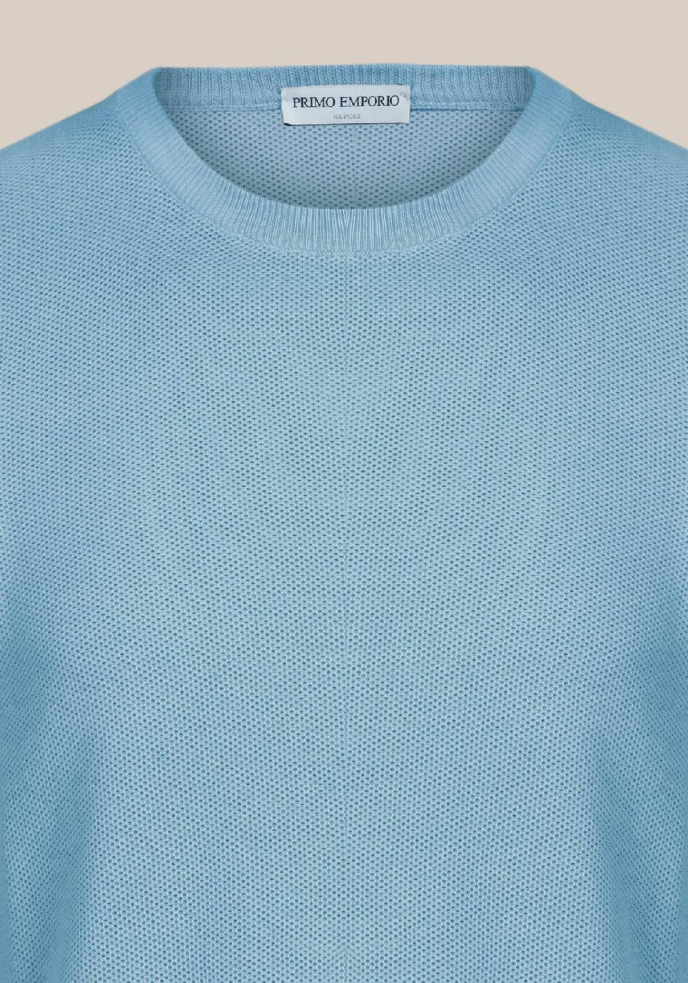 Primo Emporio Maglia giro collo tessitura punto riso Promozione