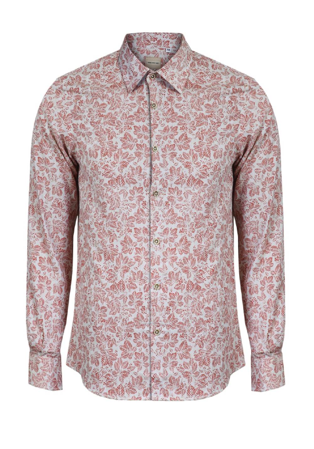 Primo Emporio Camicia manica lunga collo Francese Stampa foglie Moda