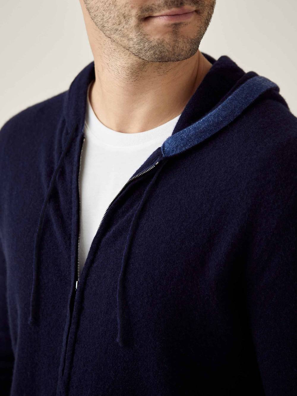 Luca Faloni Felpa con cappuccio e zipcashmere a 2 fili Hotsell