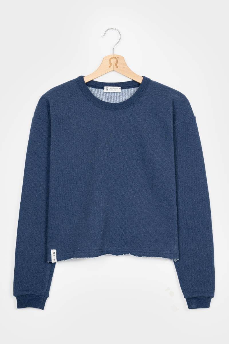Rifò MARY Felpa Donna Cotone Jeans Rigenerato Offerte