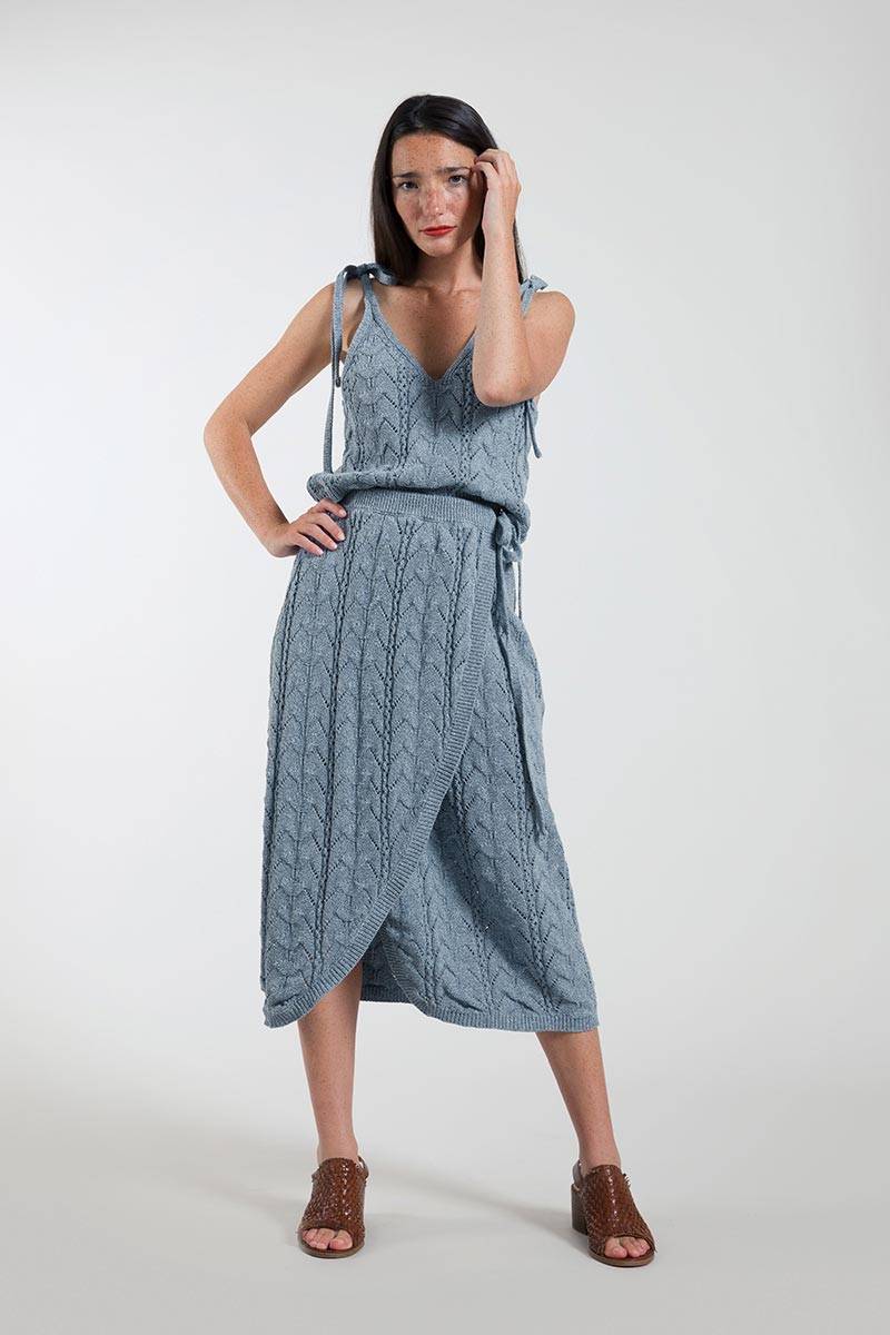 Rifò LAUREN Gonna Donna Cotone Jeans Rigenerato Presa