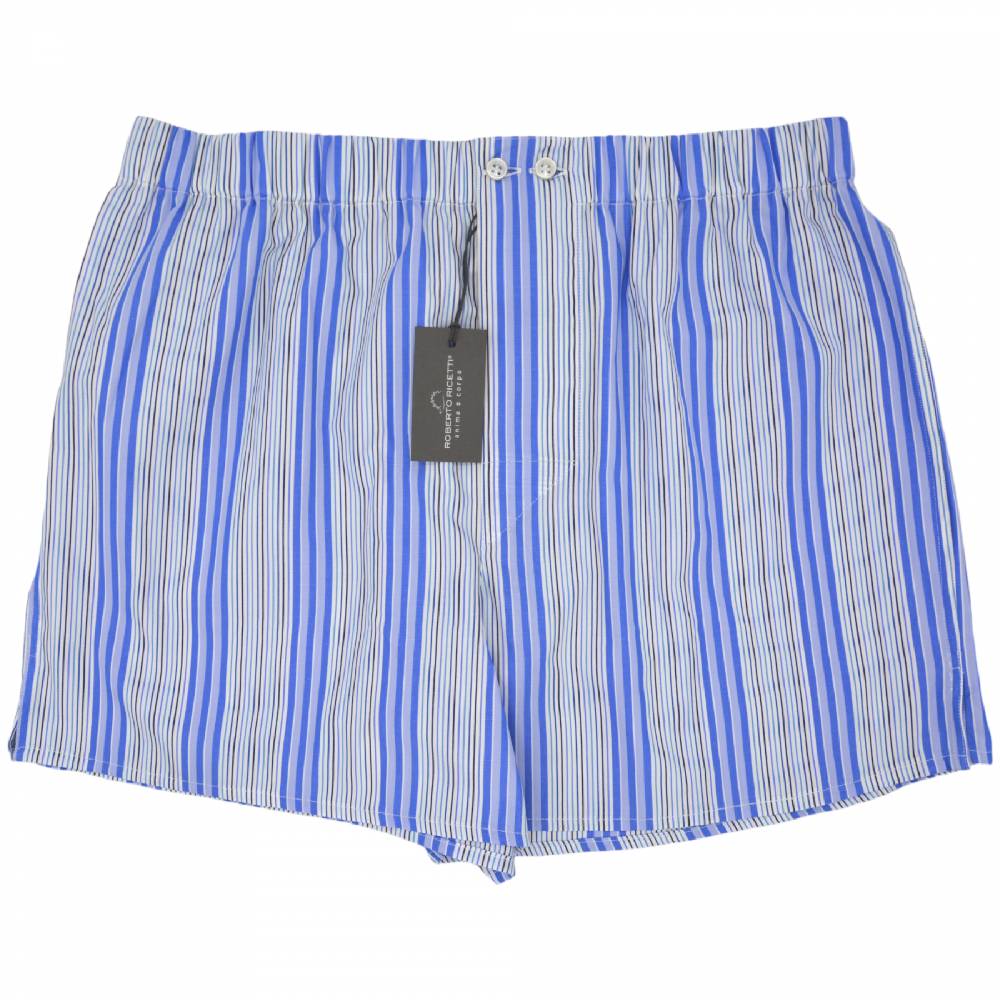 Roberto Ricetti BOXER UOMO CLASSIC - MULTIRIGA AZZURRA BIANCA BLU Offerte