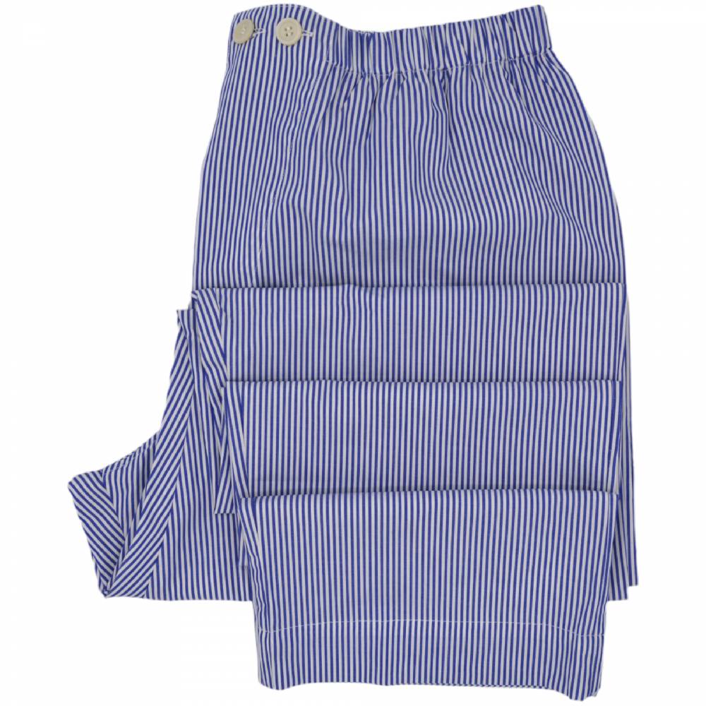 Roberto Ricetti PIGIAMA ESSENTIAL LUNGO - RIGA BIANCA E BLU Presa