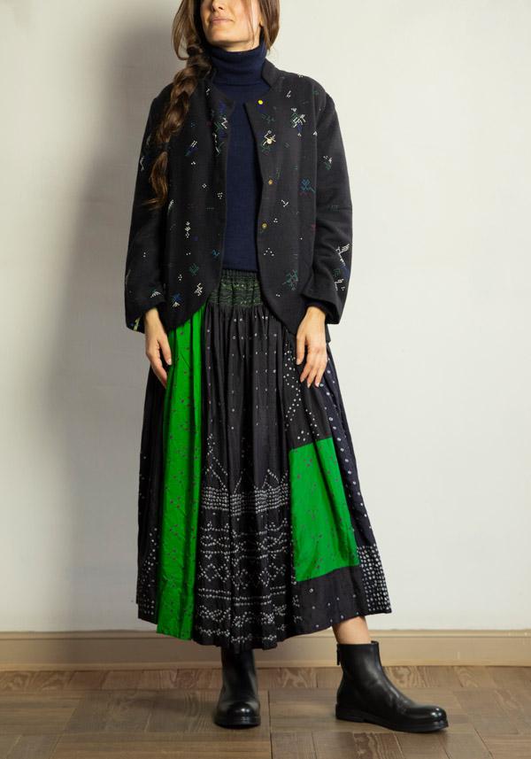 Rose & Lini INJIRI SILK & WOOL EMBROIDERED “JACKET 79” BLACK Outlet