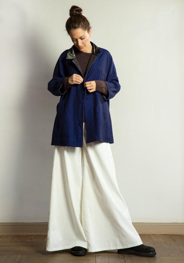 Rose & Lini PS. DON’T FORGET ME “GRACE DYED” WIDE LEG PANTS MILK Saldi Di Fabbrica