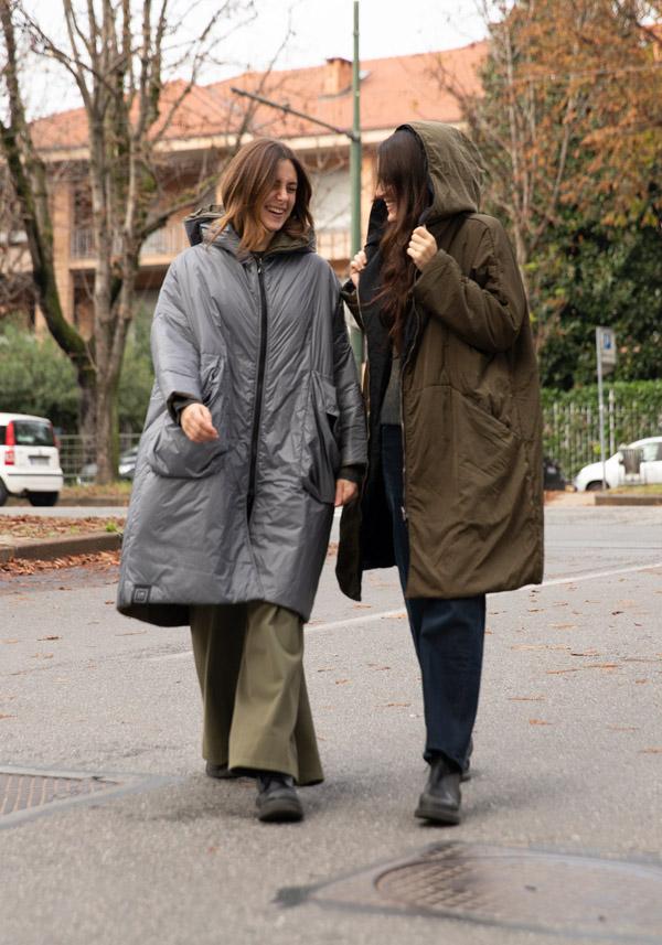 Rose & Lini KIMONORAIN REVERSIBLE “DUST COAT” GREY & GREEN Economico