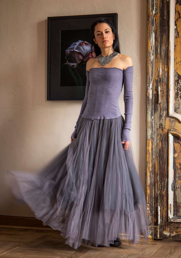 Rose & Lini MARC LE BIHAN “ROBE 21908” LILAC MAXI DRESS Qualità