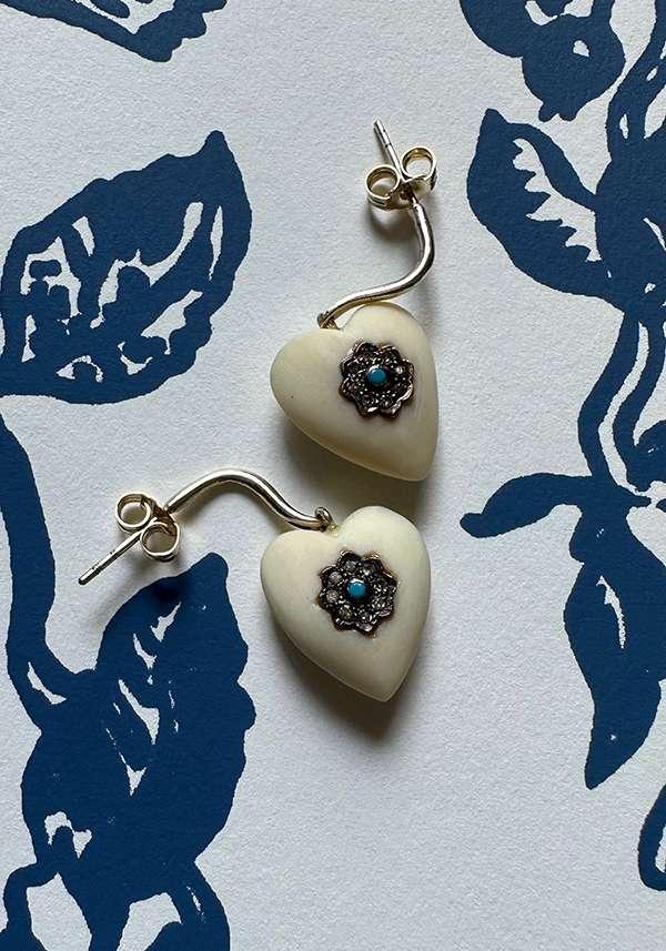Rose & Lini 5 OCTOBRE “JOSIE” WHITE EARRINGS Vendita Economica