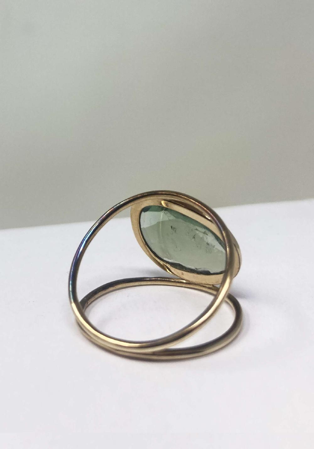 Rose & Lini MAITEA “DOUBLE RING” GOLD & GREEN In Saldo
