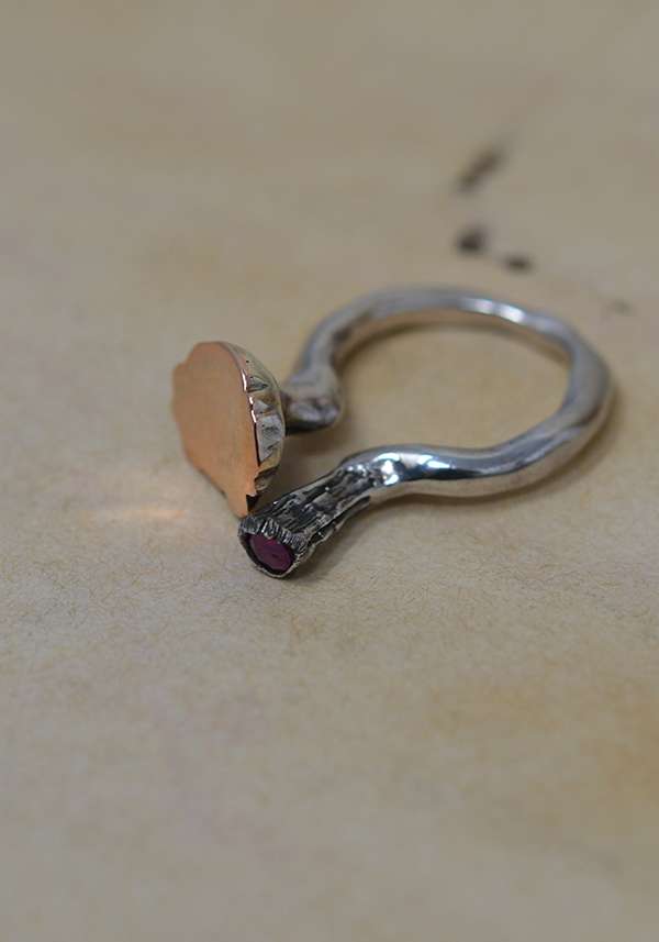 Rose & Lini ROSAMARIA SILVER AND GOLD “TZIKA” RING Qualità Garantita