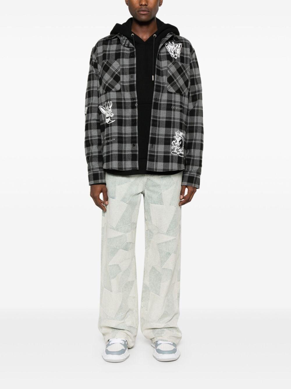 Off white `Character` Check Flannel Shirt Qualità