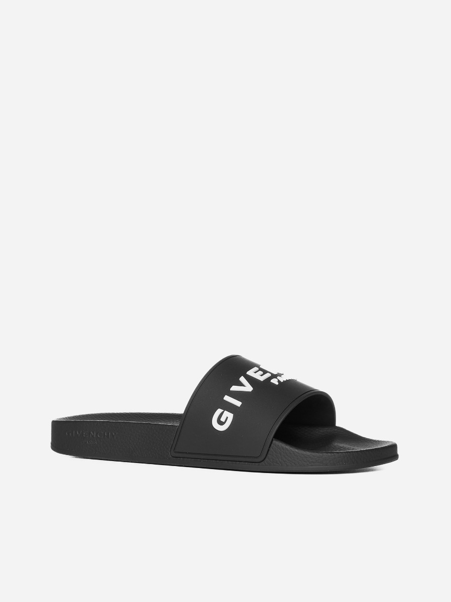 GIVENCHY Slides flat in gomma con logo Consegna Veloce