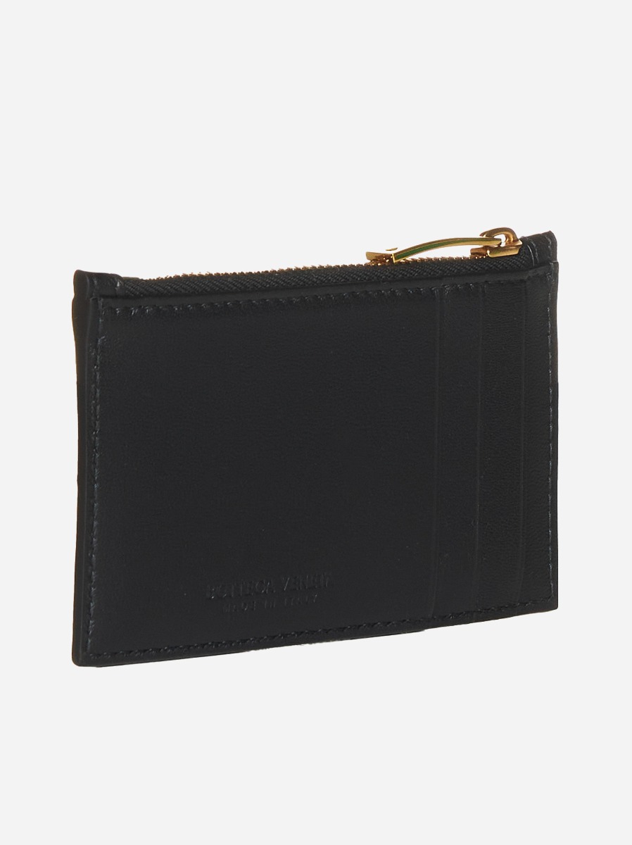 BOTTEGA VENETA Portacarte con zip in pelle Intreccio In Vendita