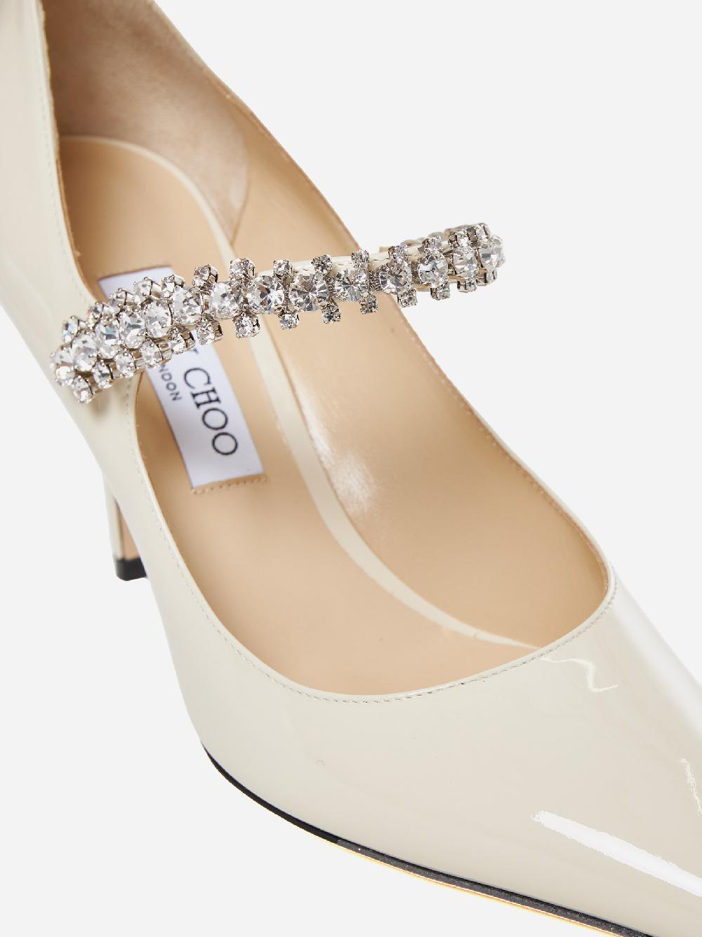 JIMMY CHOO Decollete’ Bing in vernice con cristalli Presa